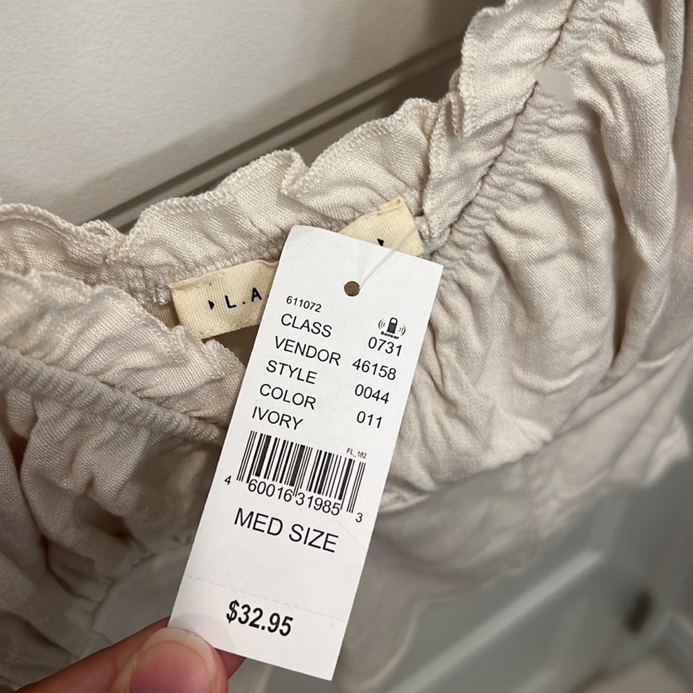 White Ruffled Crop Top - Picture 3 of 3